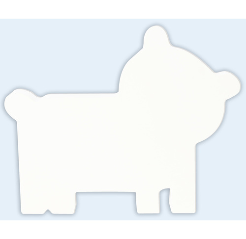 Weißes Pappmaché, Silhouette, Bär, 2,5x20,5x16,5 cm