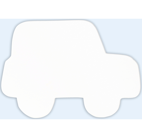 Weißes Pappmaché, Silhouette, Auto, 2,5x20,5x14,5 cm
