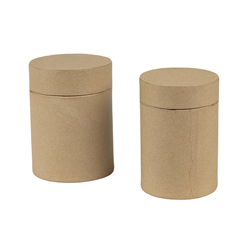 Set of 2 tea caddies with resealable lids