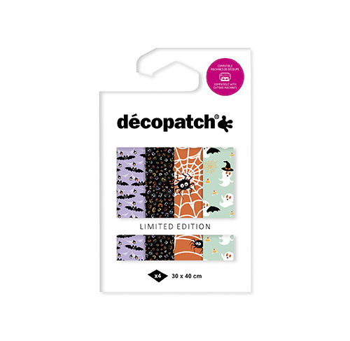 Packung mit 4 Bogen Décopatch-Papier - Halloween